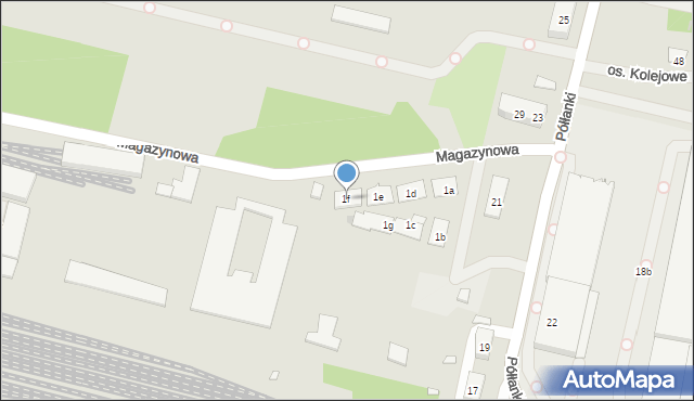 Kraków, Magazynowa, 1f, mapa Krakowa