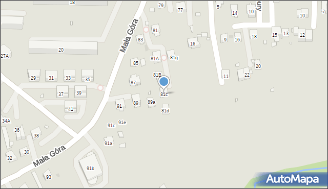 Kraków, Mała Góra, 81c, mapa Krakowa