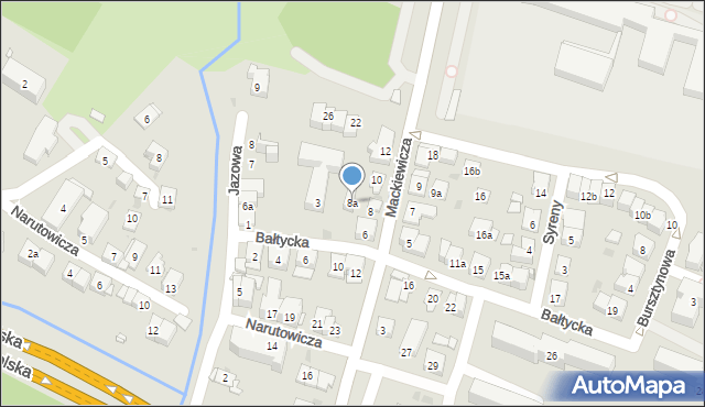 Kraków, Mackiewicza Józefa, 8a, mapa Krakowa