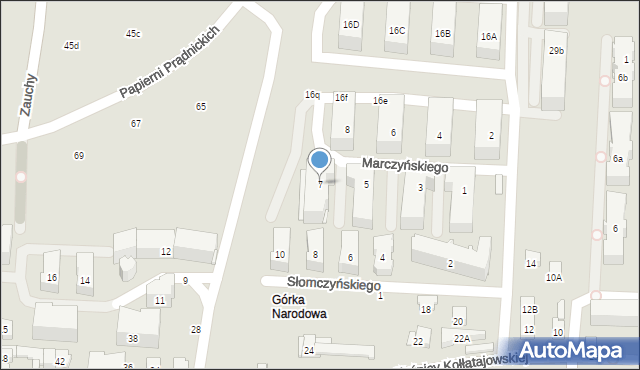 Kraków, Marczyńskiego Adama, 7, mapa Krakowa