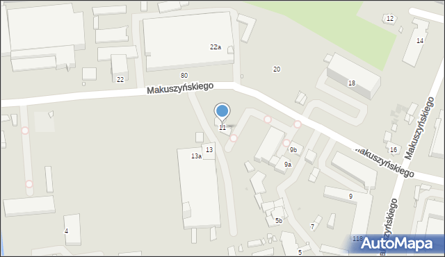 Kraków, Makuszyńskiego Kornela, 11, mapa Krakowa