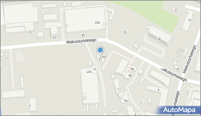 Kraków, Makuszyńskiego Kornela, 11a, mapa Krakowa