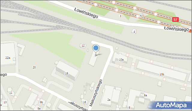 Kraków, Makuszyńskiego Kornela, 14, mapa Krakowa