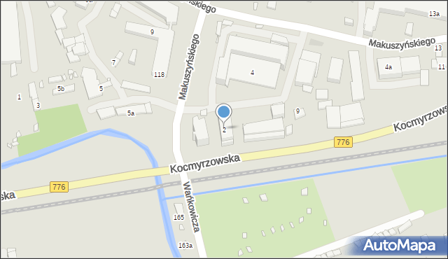 Kraków, Makuszyńskiego Kornela, 2, mapa Krakowa