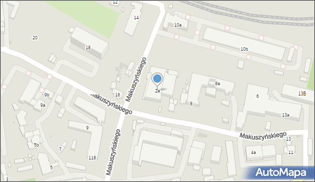 Kraków, Makuszyńskiego Kornela, 2a, mapa Krakowa