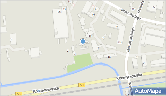 Kraków, Makuszyńskiego Kornela, 5b, mapa Krakowa