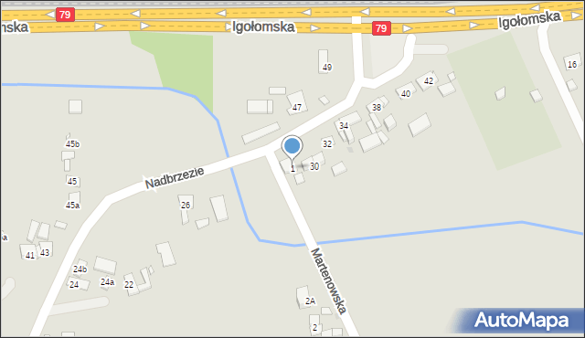 Kraków, Martenowska, 1, mapa Krakowa