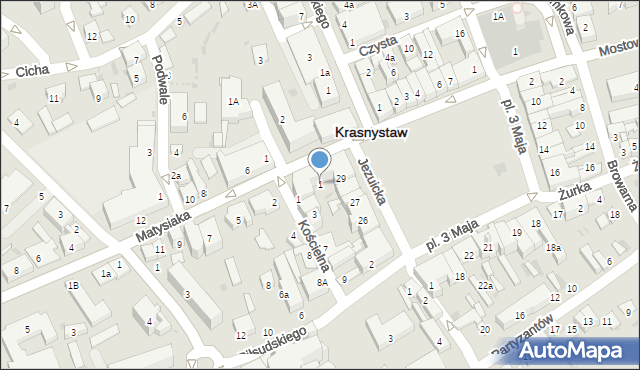 Krasnystaw, Matysiaka, 1, mapa Krasnystaw