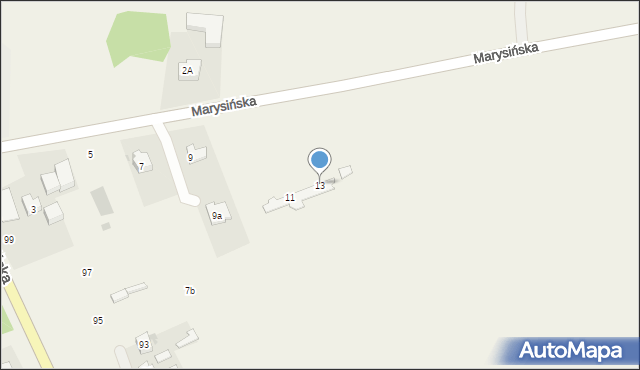 Kraszew, Marysińska, 13, mapa Kraszew