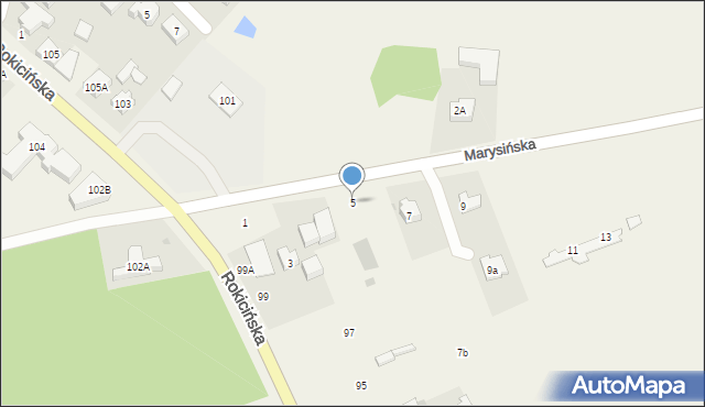 Kraszew, Marysińska, 5, mapa Kraszew