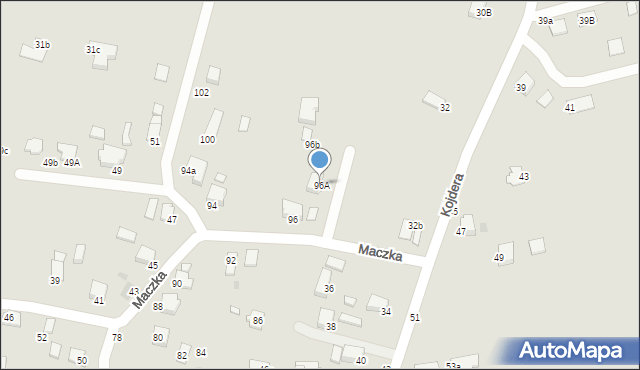 Krosno, Maczka Stanisława, gen., 96A, mapa Krosna