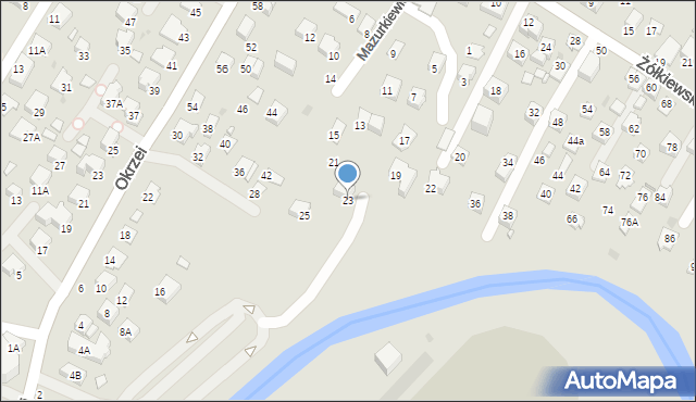 Krosno, Mazurkiewiczów Augusta i Dionizego, 23, mapa Krosna