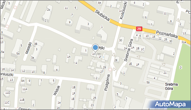 Krosno Odrzańskie, Matejki Jana, 1d, mapa Krosno Odrzańskie