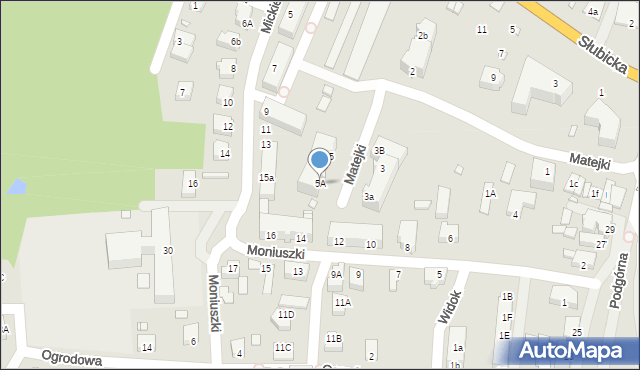 Krosno Odrzańskie, Matejki Jana, 5A, mapa Krosno Odrzańskie
