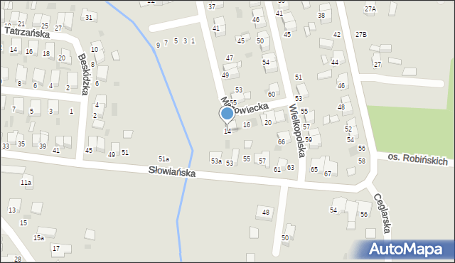 Krotoszyn, Mazowiecka, 14, mapa Krotoszyna