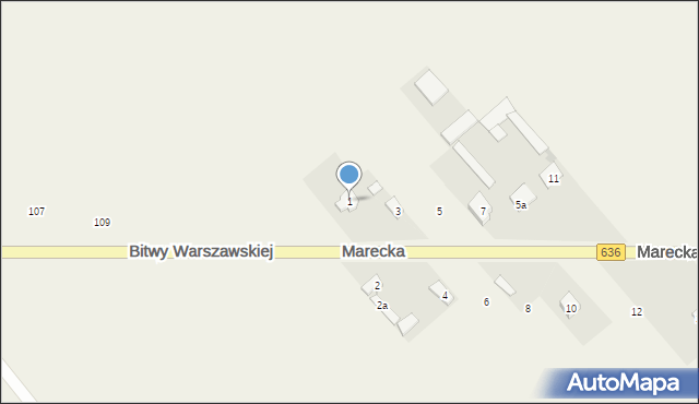 Krusze, Marecka, 1, mapa Krusze