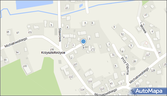 Krzysztoforzyce, Malinowa, 6, mapa Krzysztoforzyce