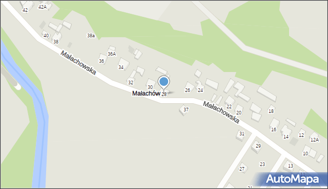 Kunów, Małachowska, 28, mapa Kunów