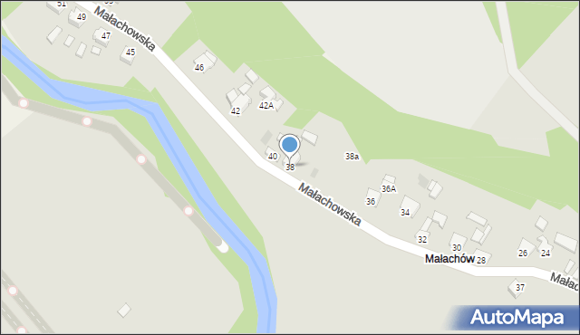 Kunów, Małachowska, 38, mapa Kunów