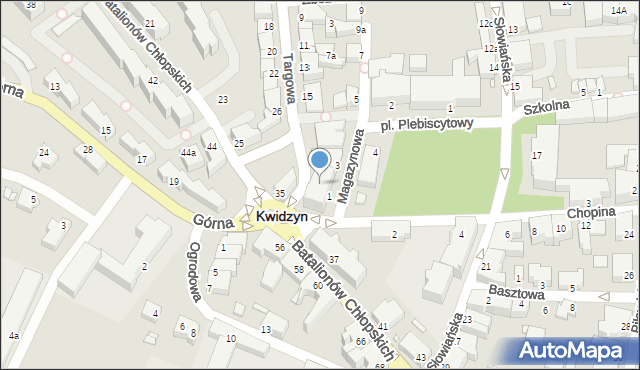 Kwidzyn, Magazynowa, 1a, mapa Kwidzyn