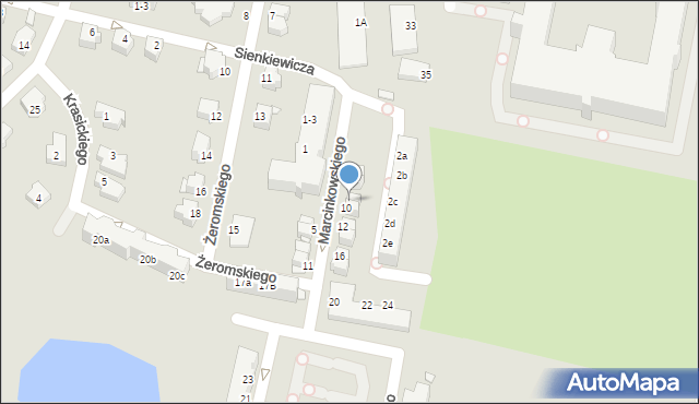 Legnica, Marcinkowskiego Karola, 8, mapa Legnicy