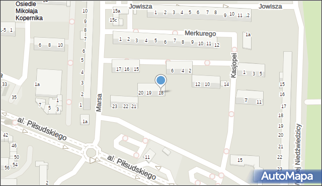 Legnica, Marsa, 18, mapa Legnicy