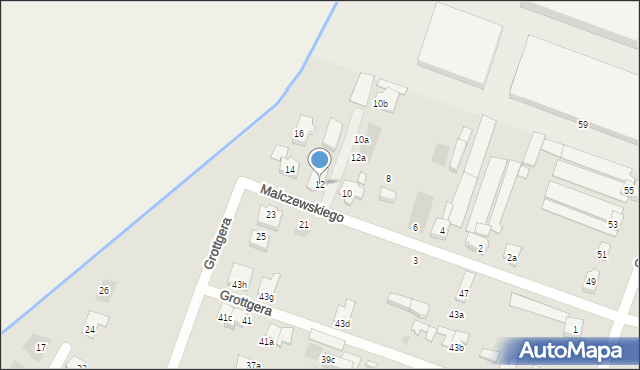 Leszno, Malczewskiego Jacka, 12, mapa Leszno