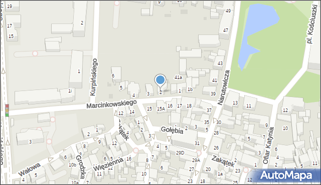 Leszno, Marcinkowskiego Karola, 2, mapa Leszno