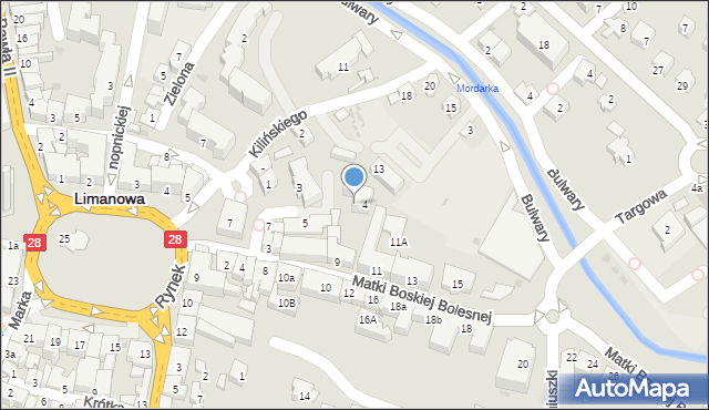 Limanowa, Mały Rynek, 4, mapa Limanowa