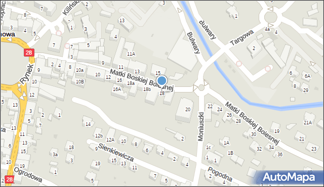 Limanowa, Matki Boskiej Bolesnej, 18, mapa Limanowa