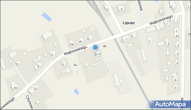 Lipusz, Majkowskiego Aleksandra, dr., 9, mapa Lipusz