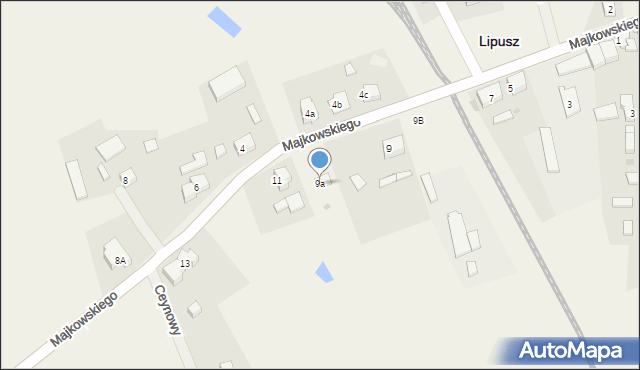 Lipusz, Majkowskiego Aleksandra, dr., 9a, mapa Lipusz