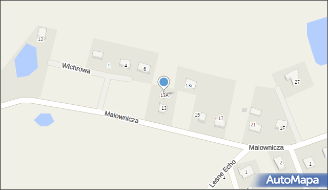 Lisewiec, Malownicza, 13A, mapa Lisewiec