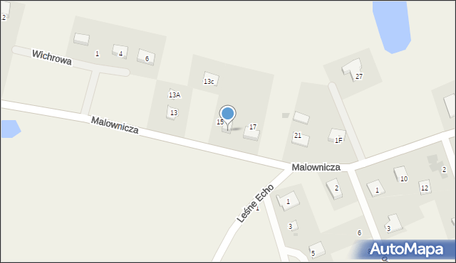 Lisewiec, Malownicza, 15A, mapa Lisewiec