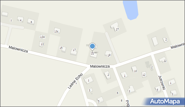 Lisewiec, Malownicza, 21, mapa Lisewiec