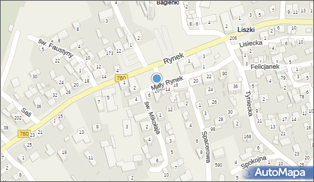 Liszki, Mały Rynek, 10, mapa Liszki