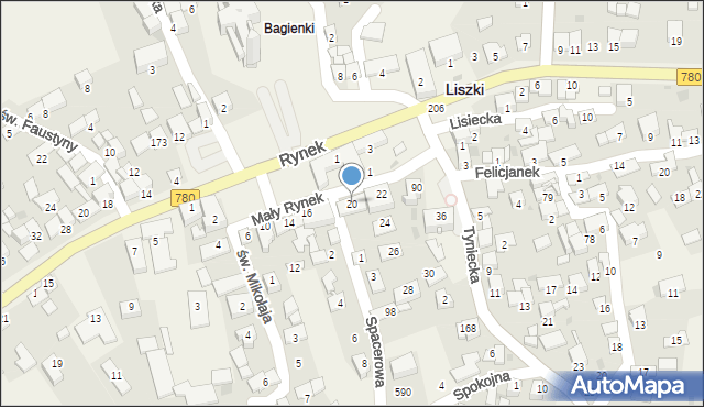 Liszki, Mały Rynek, 20, mapa Liszki