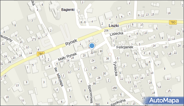 Liszki, Mały Rynek, 22, mapa Liszki