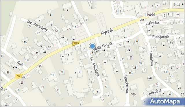 Liszki, Mały Rynek, 6, mapa Liszki