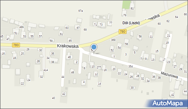 Liszki, Mazurowa, 239, mapa Liszki