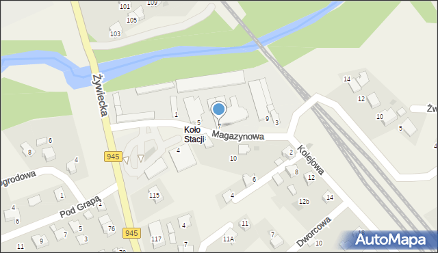 Łodygowice, Magazynowa, 7, mapa Łodygowice