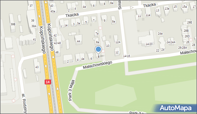 Łódź, Małachowskiego Stanisława, 8, mapa Łodzi