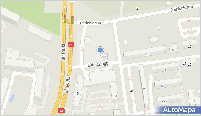 Łódź, Matejki Jana, 1/3, mapa Łodzi