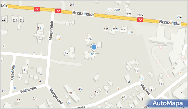 Łódź, Margaretek, 8/10, mapa Łodzi