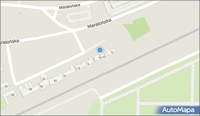 Łódź, Maratońska, 72, mapa Łodzi