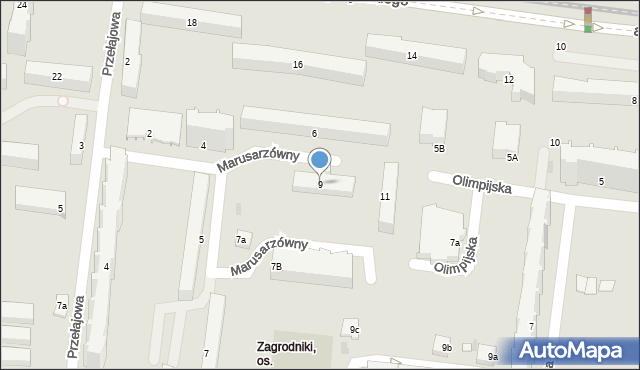 Łódź, Marusarzówny Heleny, 9, mapa Łodzi