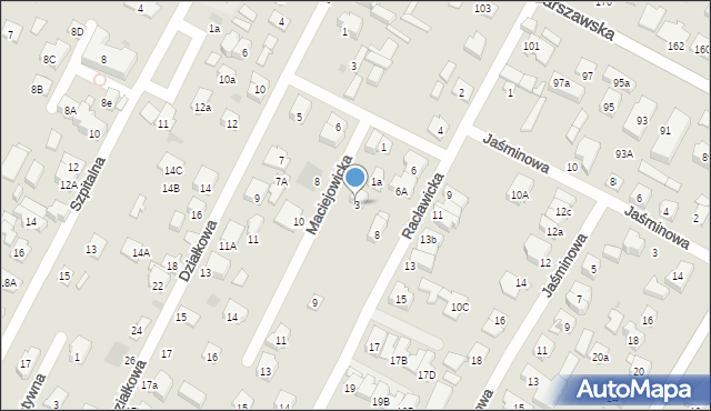 Łomianki, Maciejowicka, 3, mapa Łomianki