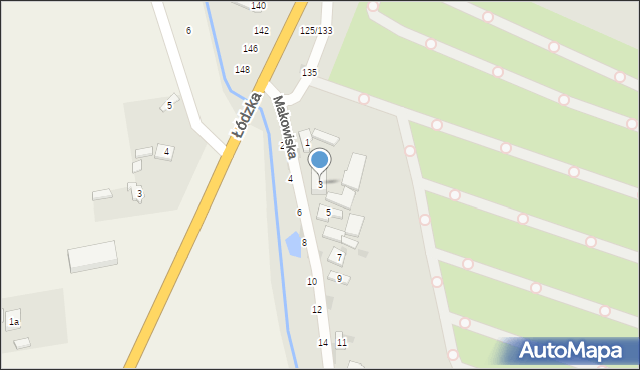Łowicz, Makowiska, 3, mapa Łowicza