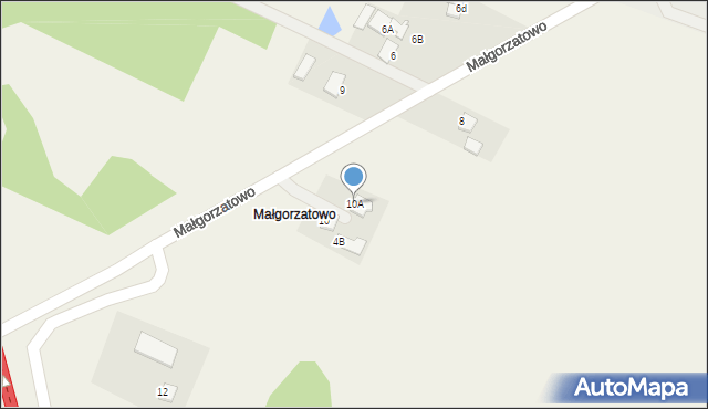 Lubicz Dolny, Małgorzatowo, 10A, mapa Lubicz Dolny