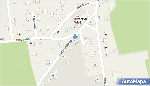 Lubin, Malczewskiego Jacka, 1, mapa Lubin
